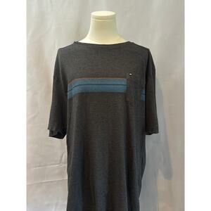 Men’s Travis Mathew’s Dark Grey Striped Blue T-Shirt Sz XL